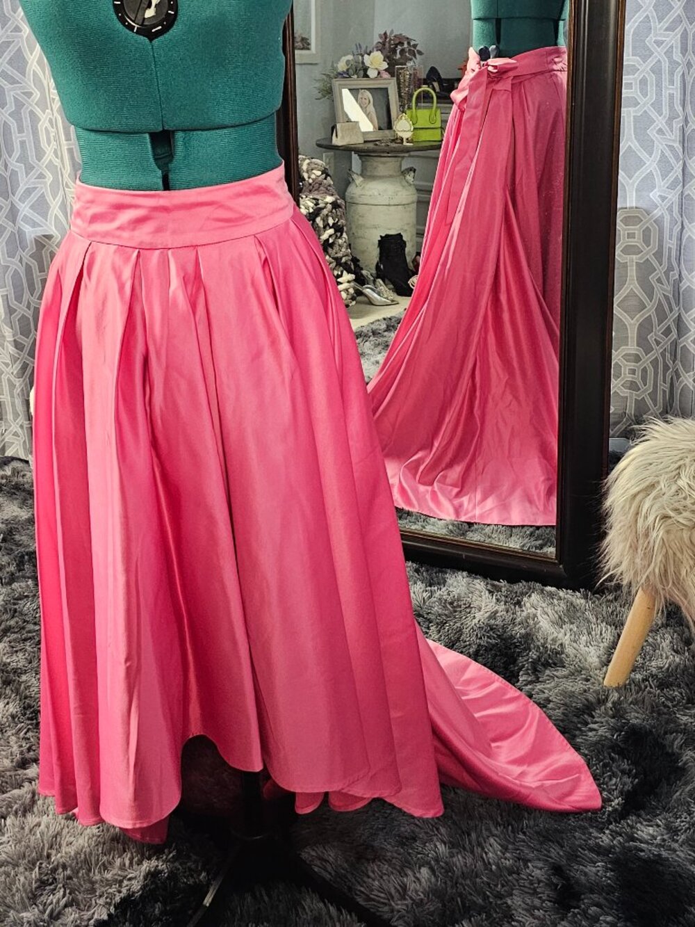 Gracia Fuchsia High‑Low Maxi Skirt, Size XL